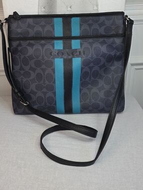 Coach Signature Varsity Stripe File Bag